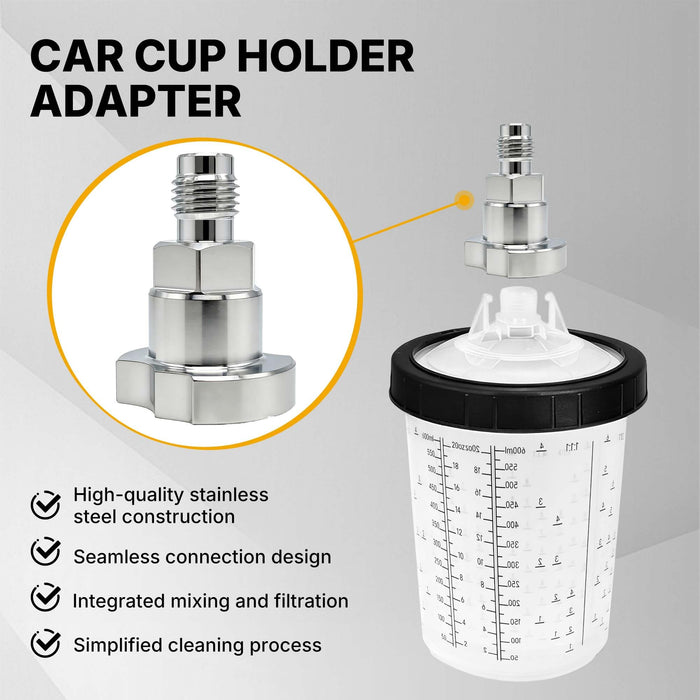 LAUCO Spray Gun Paint System Stainless Steel Adapter (5) (Aftermarket) Compatible with 1.0 System Only and The Disposable Spray Gun Cup Liners and Lid System ADP5