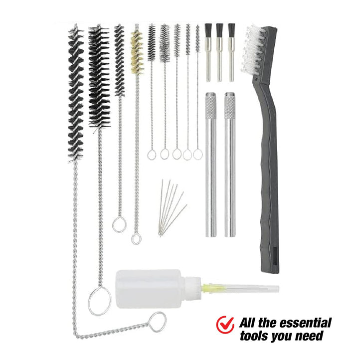 Professional Air Spray Paint Gun 22-Piece Cleaning and Maintenance Kit | Includes Brushes, Needles, Lube Bottle & Organized Storage Case | for HVLP, Gravity Feed, and Detail Spray Guns 8796