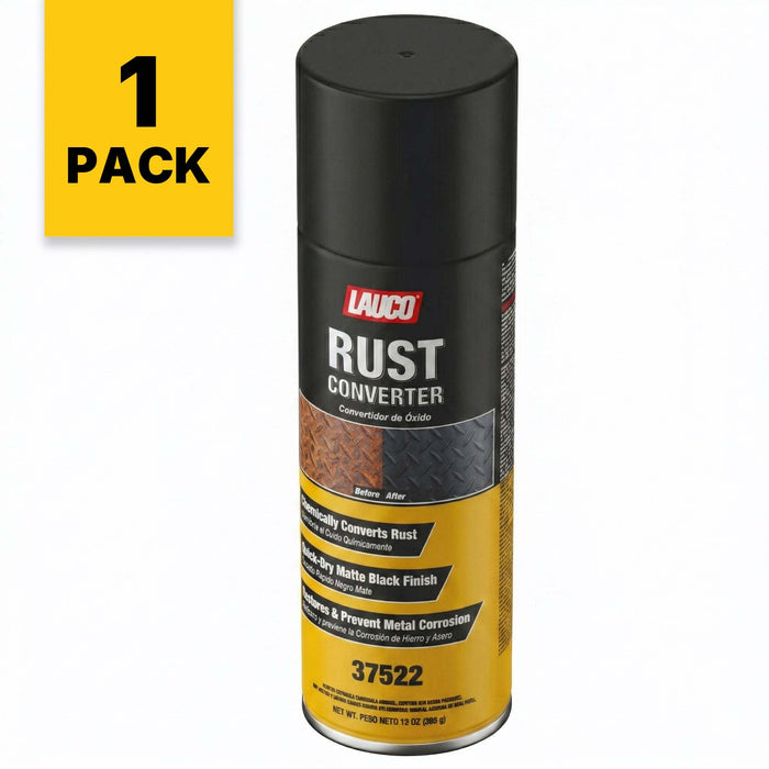 LAUCO Rust Converter Spray 13oz Pack of 1, Fast Dry Rust Remover & Converter, Converts Rust to Protective Black Coating, Anti-Corrosion Metal Treatment for Automotive, Tools & Steel Surfaces (1) 37522