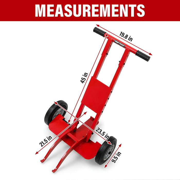 Grate Lifter Trolley – Heavy Duty Floor Grate Removal Tool with 8" Air Wheels, Ergonomic Spray Booth Grate Lift Cart – Supports up to 250 lbs, Industrial Grate Handling Tool 37526