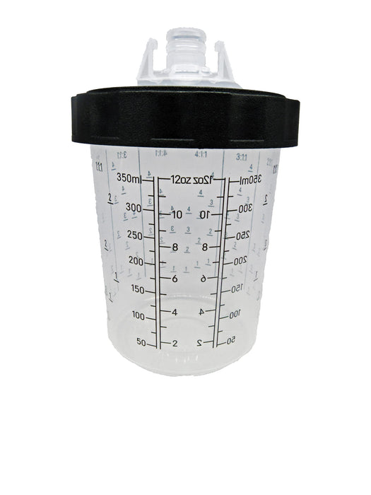 LAUCO Disposable Paint Spray Gun Cups (125 Mic) 50 Lids 50 Liners 1 Hard Cup 1 Collar and 20 Cup Sealing Plugs Compatible with Original 1.0 System (not 2.0) (400ml/13.5oz) 25983