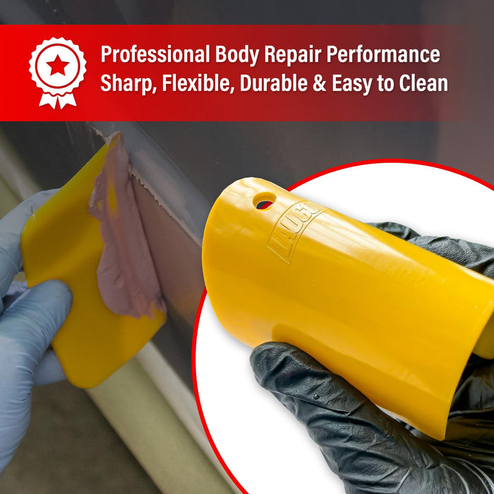LAUCO Auto Body Filler Yellow Spreaders (Pack of 50) - Size 4" Reusable Plastic Spreader for Automotive Fillers, Putties, Glazes, Caulks and Paint - Easy Application