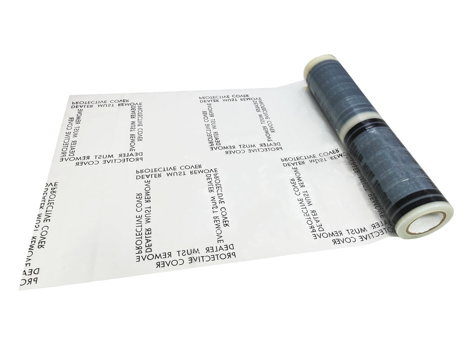 MAXIFILM 4 mil Adhesive Automotive Clear Plastic Carpet Protector Film Roll 24 inch x 200 feet, Sticky Car Carpet Cover Sheets, Perforated Every 21” - 100 Mats Per Roll 1886