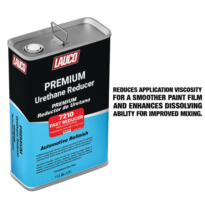 LAUCO Fast Urethane Grade Reducer, 1 Gallon (For 40 °F / 4 °C & Above), High-Performance Solvent Thinner for Urethane & High-Solids Automotive/Industrial Coatings (7210)