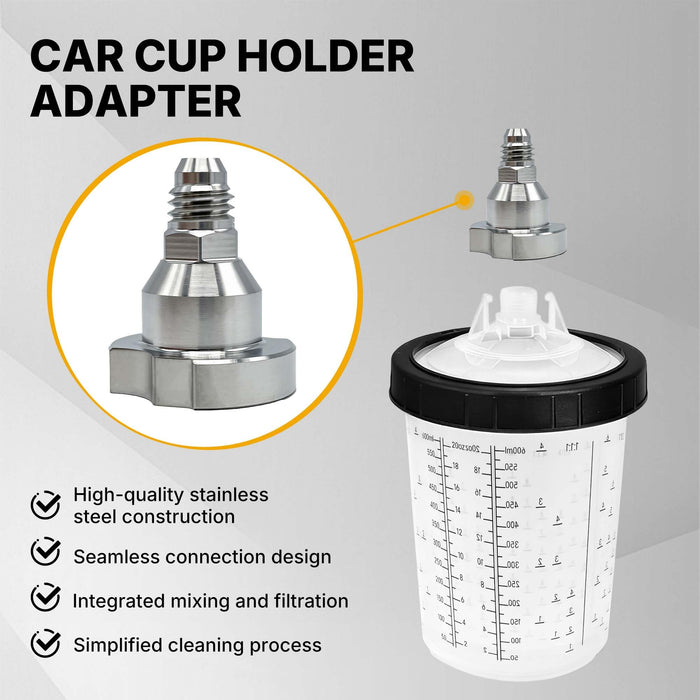 LAUCO Spray Gun Paint System Stainless Steel Adapter (14) (Aftermarket) Compatible with 1.0 System Only and The Disposable Spray Gun Cup Liners and Lid System