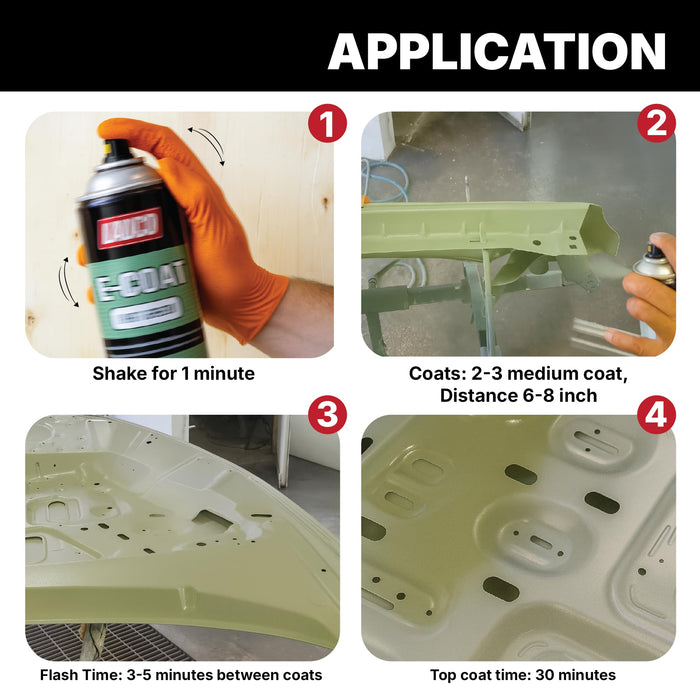 LAUCO E-Coat Light Green (12-Pack) - 11oz Aerosol Spray Paint Can w/Gun - Direct to Metal (DTM) Automotive Primer, Restoration, Olive Ecoat Finish 57079