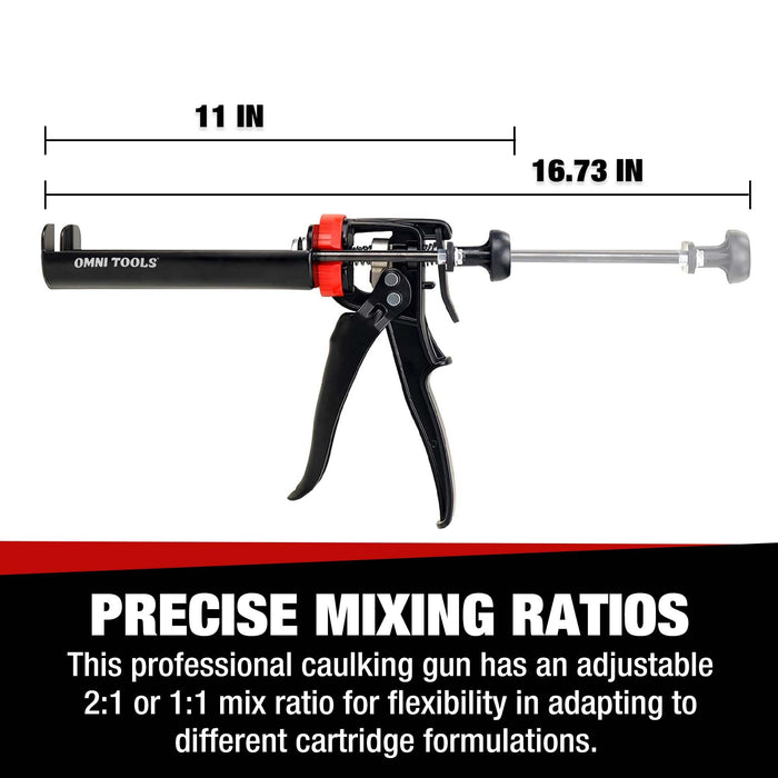 LAUCO Epoxy Gun Dual Cartridge 200 ml, Dual Cartridge Epoxy Gun, Manual Dual Cartridge Epoxy Gun for Panel Bonding Adhesive Applicator, Fillers, Structural Epoxy, Plastic Repair Adhesives (Black)
