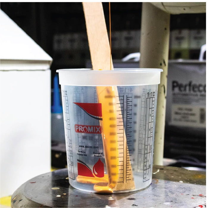 Box of 40 - Paint & Epoxy Mixing Cups Buckets - 174 Ounce (5-Quart) - Calibrated Mixing ratios on Side - Solvent Resistant, Reusable Clear Plastic Cups for Paint, Epoxy, Resin, Oil, Thinner (40)