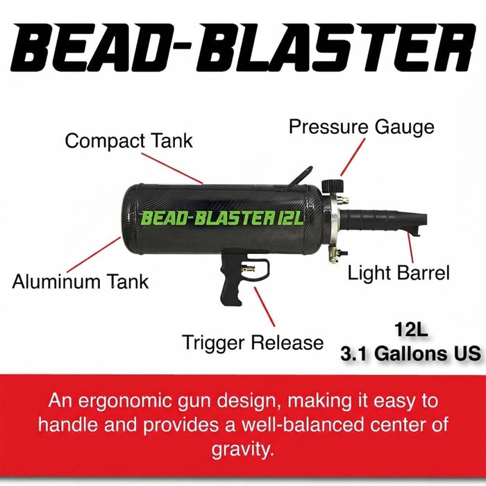 LAUCO Handheld Tire Bead Seater - Professional Automotive Tool, Carbon Fiber Bead Seater Blaster Tool with Rapid Air Release, Tire Inflator for Cars/Trucks/Commercial Vehicles(2.6-gal Tank /12 Liter)