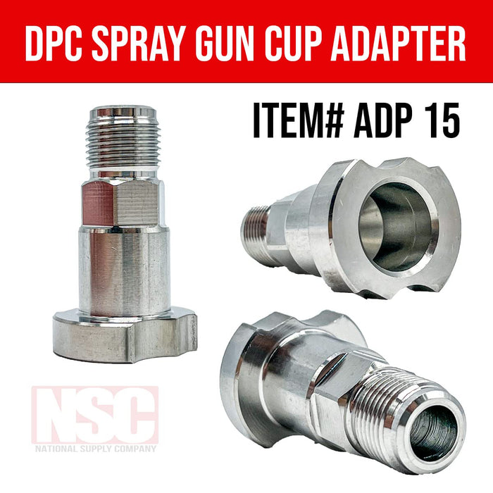 Spray Gun Paint System Stainless Steel Adapter (15) (Aftermarket) Compatible with 1.0 System Only and the Disposable Spray Gun Cup Liners and Lid System