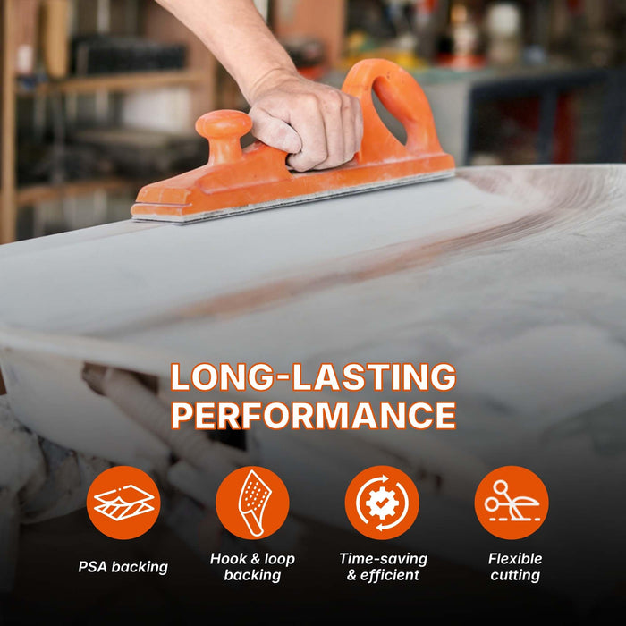 LAUCO Premium 220 Grit Ceramic Grain PSA Self-Adhesive Sanding Roll Each 2.75" x 25 Yard - Self Adhesive Sticky Back Continuous Longboard Sandpaper for Automotive and Woodworking