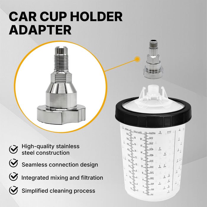 LAUCO Spray Gun Paint System Stainless Steel Adapter Compatible with Disposable Cup Liners and Lid System - Adapter31