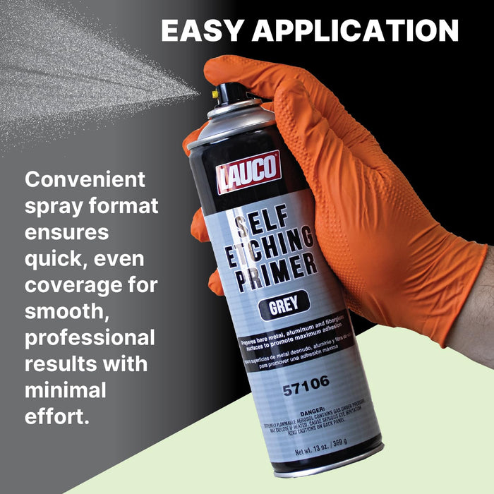 LAUCO Self Etching Primer Grey Aerosol Spray Can 13oz - Pack of 4 - Automotive and Industrial Primer - Great for use on Bare Metal Areas Before applying Truck Bed Liner (57106)