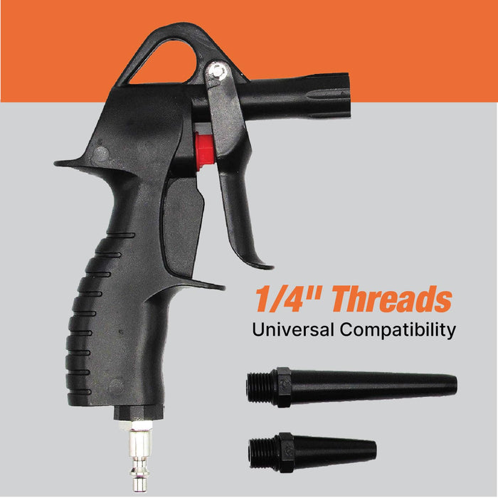 High-Performance Air Blow Gun with Interchangeable Extended Nozzles – 1/4" Air Duster for Car Detailing, Workshop Cleaning & Dust 24579