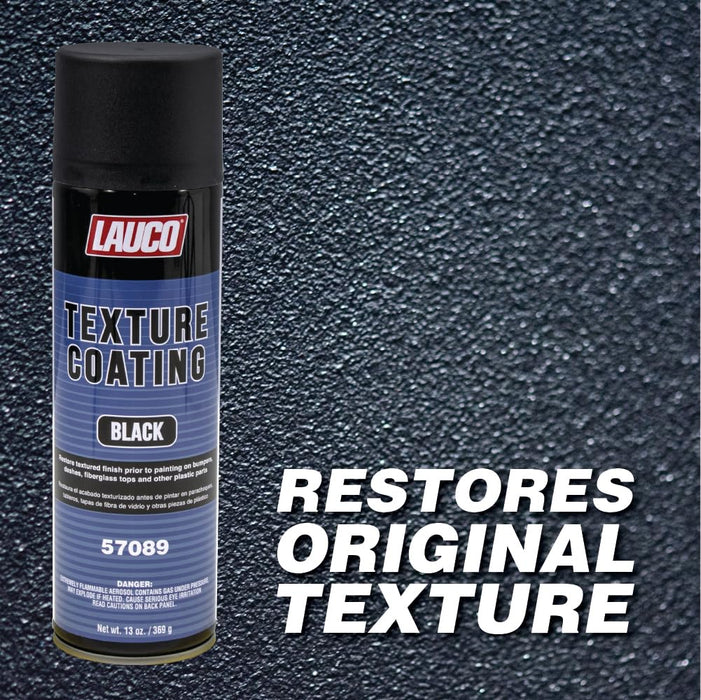 LAUCO Texture Coating Black 13oz Aerosol Spray Can with Aerosol Spray Gun - Pack of 12 - For Automotive and Industrial Use 57089