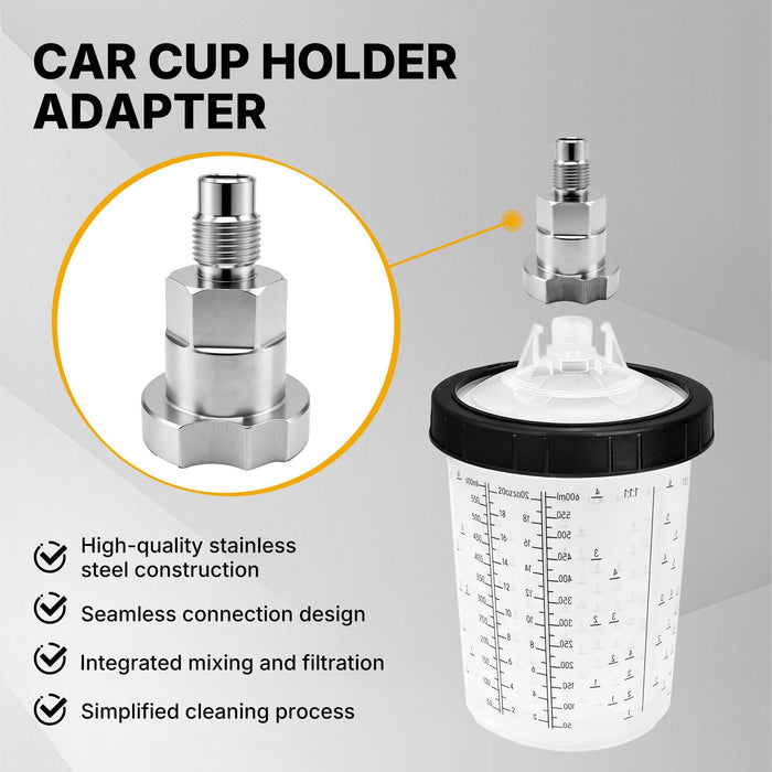 LAUCO Spray Gun Paint System Stainless Steel Adapter (8) (Aftermarket) Compatible with 1.0 System Only and The Disposable Spray Gun Cup Liners and Lid System