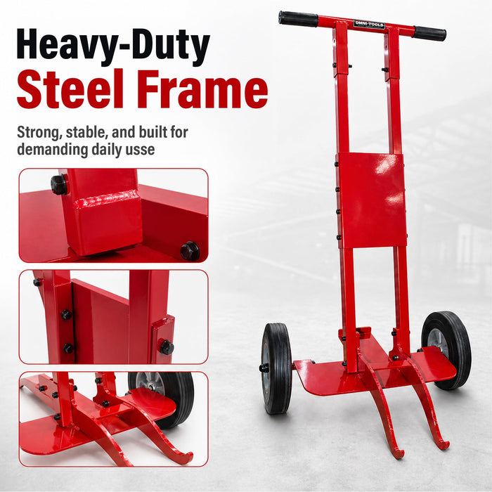 Grate Lifter Trolley – Heavy Duty Floor Grate Removal Tool with 8" Air Wheels, Ergonomic Spray Booth Grate Lift Cart – Supports up to 250 lbs, Industrial Grate Handling Tool 37526