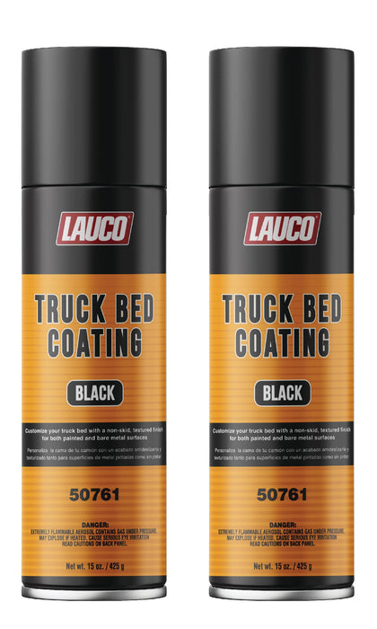 LAUCO Truck Bed Coating Black Aerosol Spray Can 15oz - Pack of 2 - Textured, Suitable For All Truck Beds 50761