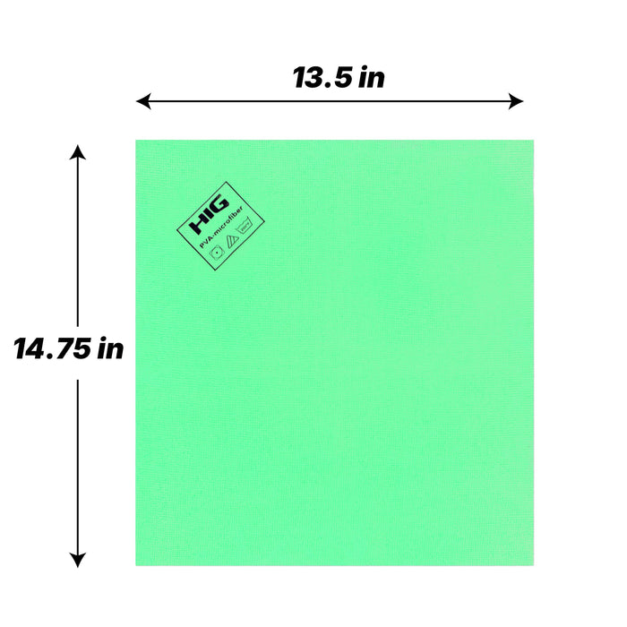 HIG PVA Microfiber Cleaning Towels, Professional Grade Synthetic Chamois Cloths for Streak Free Shine, Ultra Absorbent, Smooth & Reusable All-Purpose Cleaning Rags for Home, Car & Kitchen (5, Green)