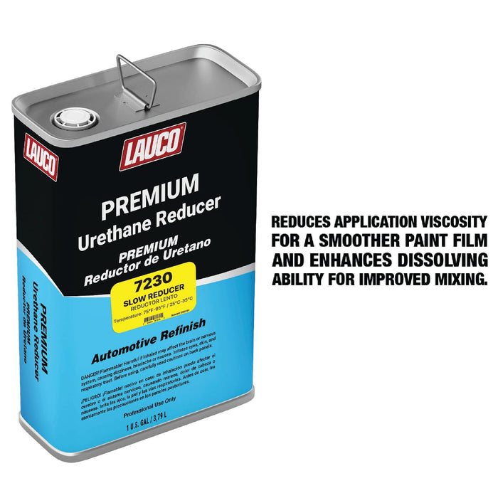 LAUCO Slow Urethane Grade Reducer (7230), 2 Gallons, 75°F - 95°F - For Automotive Paint and Industrial Paint Use - High Performance Automotive Grade