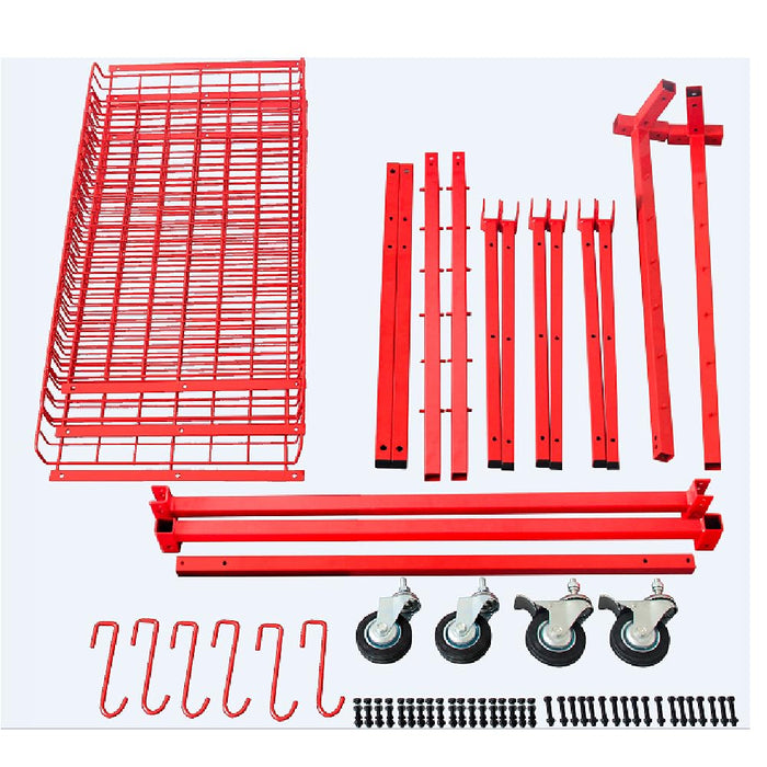LAUCO Heavy Duty Parts Management Cart – 3-Shelf Rolling Tool Storage Rack with Locking Wheels, Industrial Metal Wire Shelving Unit for Garage, Workshop, Auto Shop, 31" x 41.5" x 74.5" - [7755 A & B]