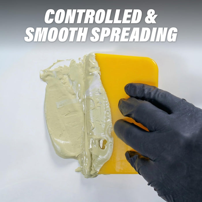 LAUCO Auto Body Filler Yellow Spreaders (Pack of 50) - Size 5" Reusable Plastic Spreader for Automotive Fillers, Putties, Glazes, Caulks and Paint - Easy Application