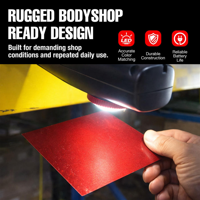 LAUCO LED Color Matching Light – 500 Lumen Handheld Work Light for Auto Paint – Natural Daylight Replication, 3 Color Temperatures, Rechargeable for Car Body Repair & Detailing CML9060