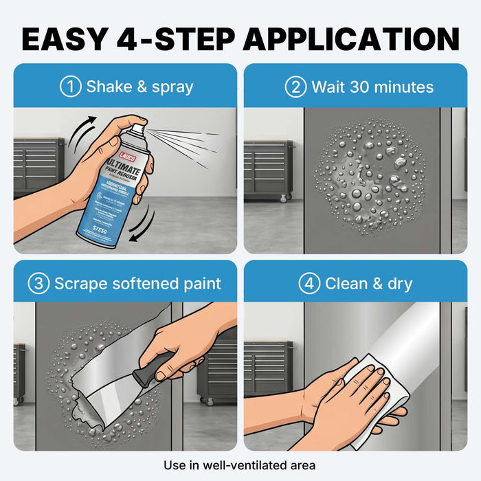 LAUCO Ultimate Paint Remover Spray (Pack of 1) Industrial Strength Fast Acting Paint Stripper Removes Automotive Coatings 2K Finishes Works on Metal Fiberglass and Chloride Free 37528