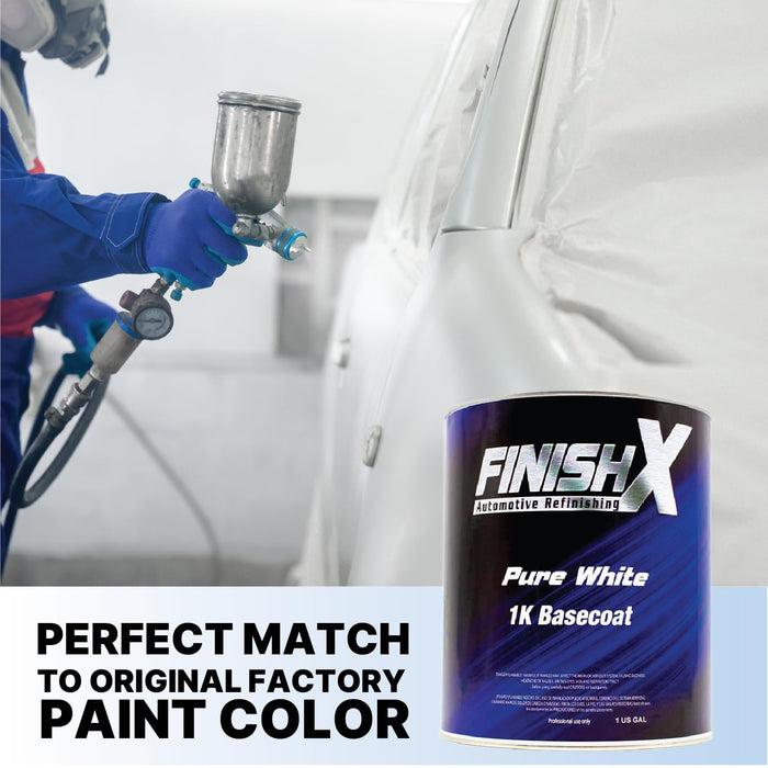 FINISHX AUTOMOTIVE REFINISHING Factory color PURE WHITE 1k basecoat MIX 1:1 (QUART) F9547