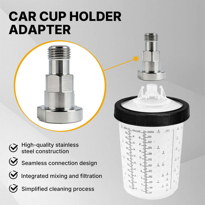 LAUCO Spray Gun Paint System Stainless Steel Compatible with 1.0 System Only and The Disposable Spray Gun Cup Liners and Lid System Adapter27-16119 (Aftermarket)