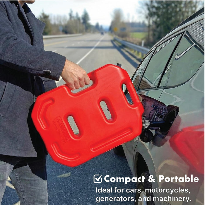 LAUCO Mountable Gasoline Container Fuel Tank, 10L / 2.6 Gallon Gas & Diesel Container with Transfer Hose and Nozzle, Mobile Fuel Storage for Boats, Docks, Farm, Shop & Garage 87237