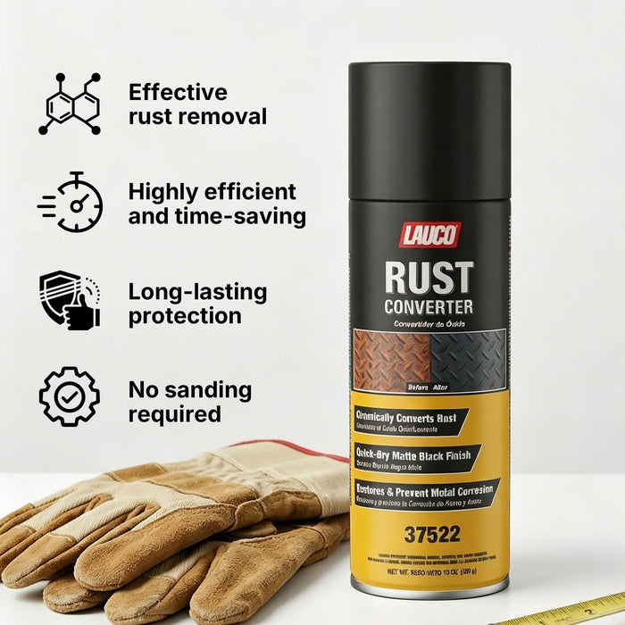 LAUCO Rust Converter Spray 13oz Pack of 2, Fast Dry Rust Remover & Converter, Converts Rust to Protective Black Coating, Anti-Corrosion Metal Treatment for Automotive, Tools & Steel Surfaces 37522