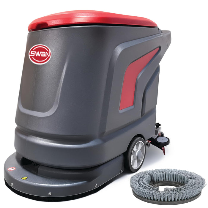 LAUCO SWAN Floor Scrubber Machine – Battery Powered Walk-Behind, 20-Gal Tank, Dual 22" Brushes, 31" Squeegee, Commercial Auto Scrubber, Heavy-Duty, Easy Use, All Parts Included 26453