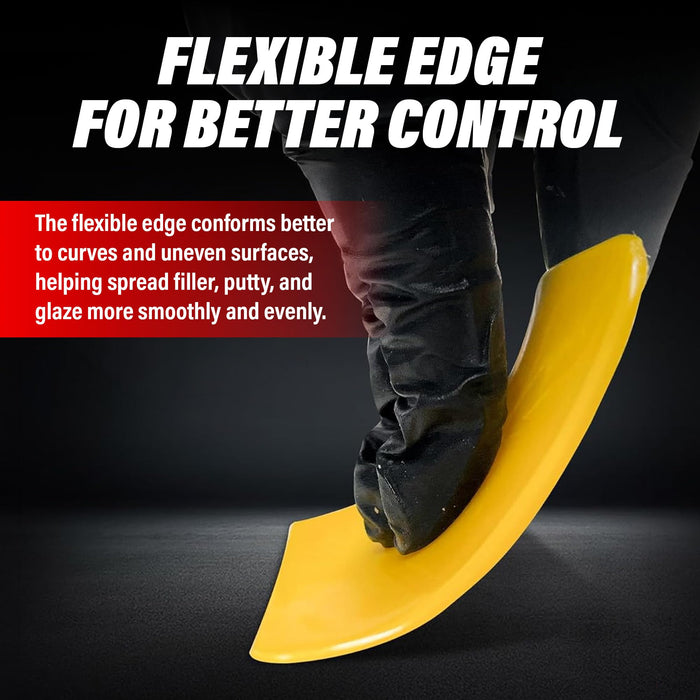 LAUCO Auto Body Filler Yellow Spreaders (Pack of 50) - Size 6" Reusable Plastic Spreader for Automotive Fillers, Putties, Glazes, Caulks and Paint - Easy Application