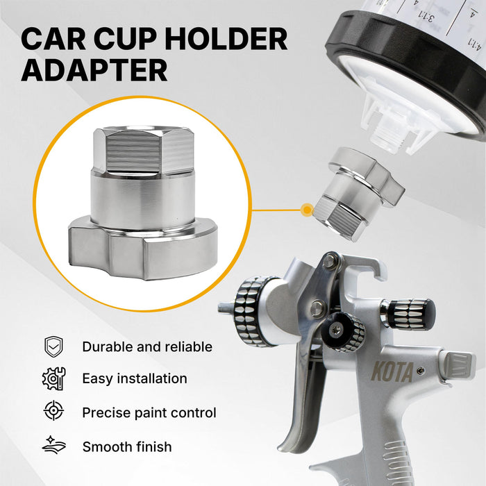 LAUCO Spray Gun Paint System Stainless Steel Adapter (2) (Aftermarket) Compatible with 1.0 System Only and The Disposable Spray Gun Cup Liners and Lid System