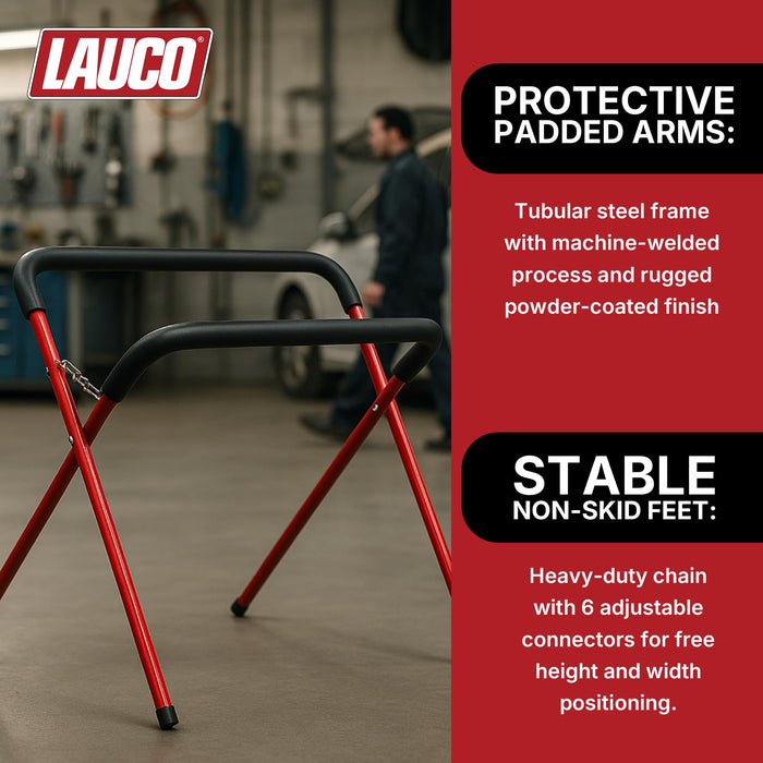 LAUCO Portable Workbench Folding Stand, 500 Pound Capacity Foldable Portable Work Stand , 41" x 43" x 35", Heavy-Duty Bumper Stand for Garage and Shop [9080]