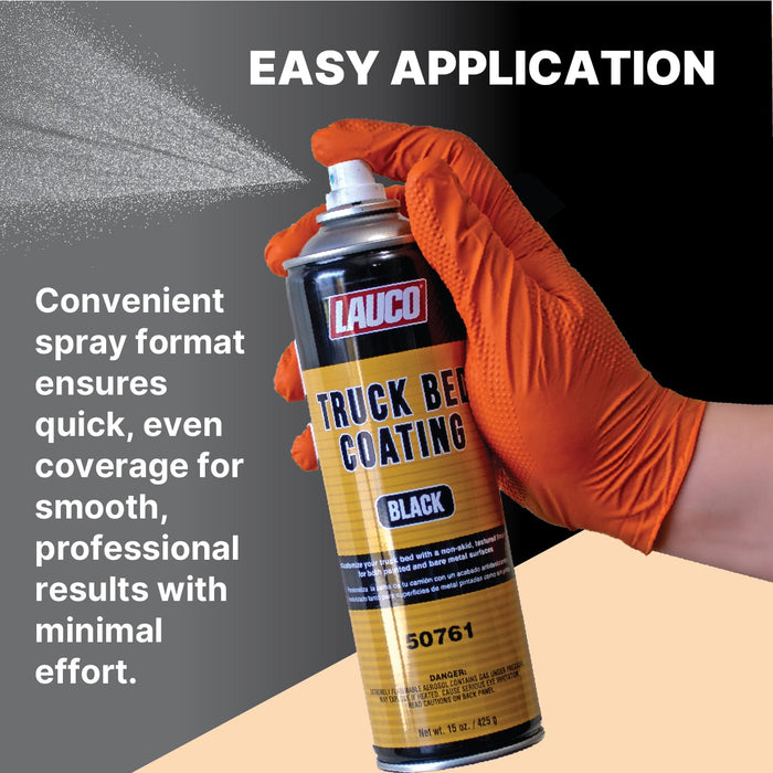LAUCO Truck Bed Coating Black Aerosol Spray Can 15oz - Pack of 2 - Textured, Suitable For All Truck Beds 50761
