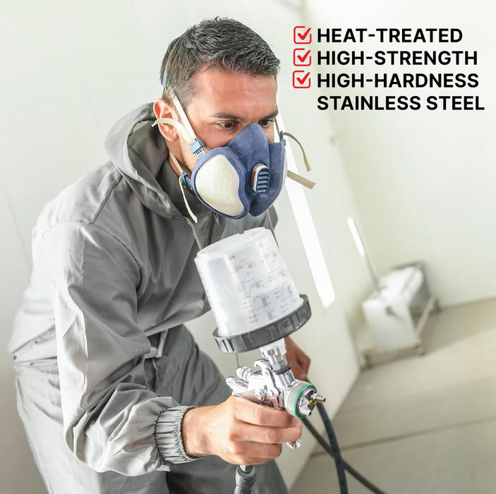 Spray Gun Paint System Stainless Steel Adapter (12) (Aftermarket) Compatible with 1.0 System Only and the Disposable Spray Gun Cup Liners and Lid System ADP12