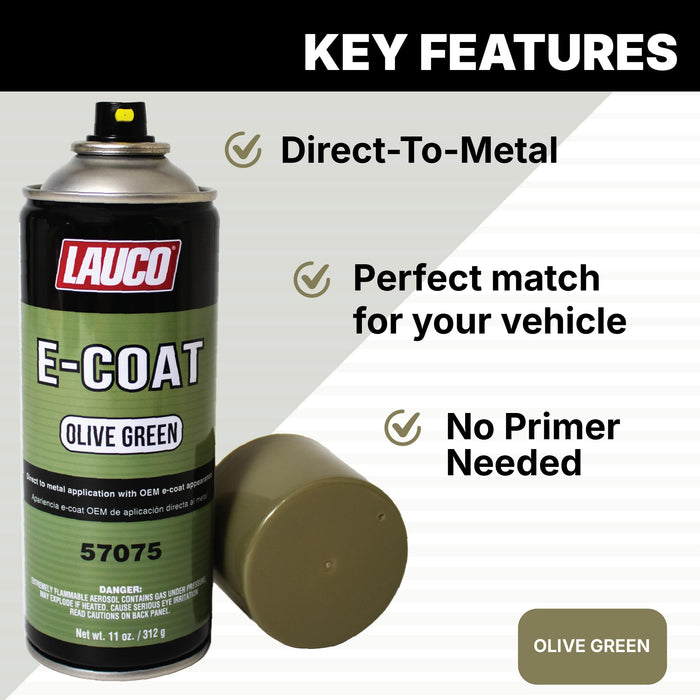 LAUCO E-Coat Olive Green 11 Oz Aerosol Spray Can with Aerosol Spray Gun - Pack of 12 57075