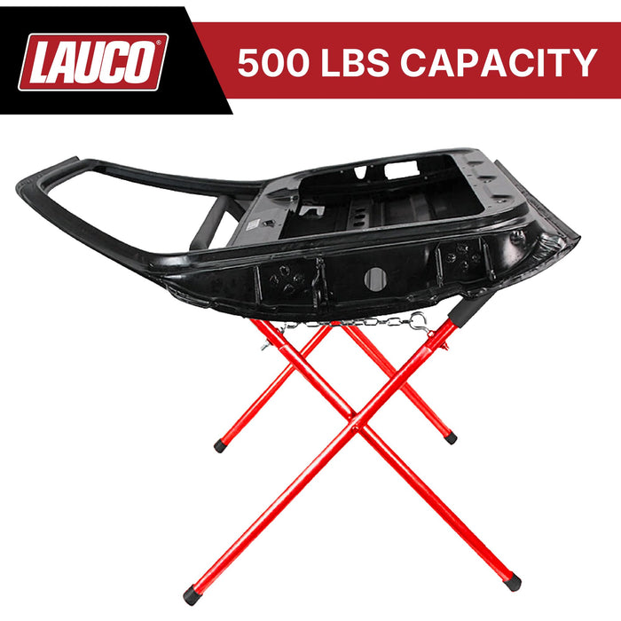 LAUCO Portable Workbench Folding Stand, 500 Pound Capacity Foldable Portable Work Stand , 41" x 43" x 35", Heavy-Duty Bumper Stand for Garage and Shop [9080]