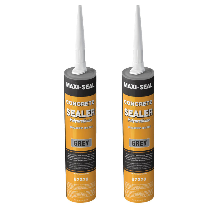 Maxi-Seal Concrete Filler Sealant, Concrete Crack Repair, Polyurethane Concrete and Masonry Sealant for Vertical and Horizontal Surface, Non-Sag,Gray,10.5 oz (2) 87270