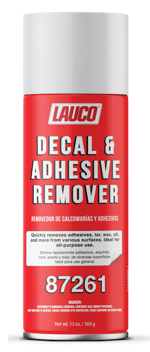 LAUCO Decal & Adhesive Remover – 13 oz Aerosol Spray – Removes Stickers, Tar, Wax, Oil, Bugs, Sap – Safe on Cured Paint, Vinyl & Fabrics – Single & Multi-Pack Options [87261] (1-Pack (13 oz))