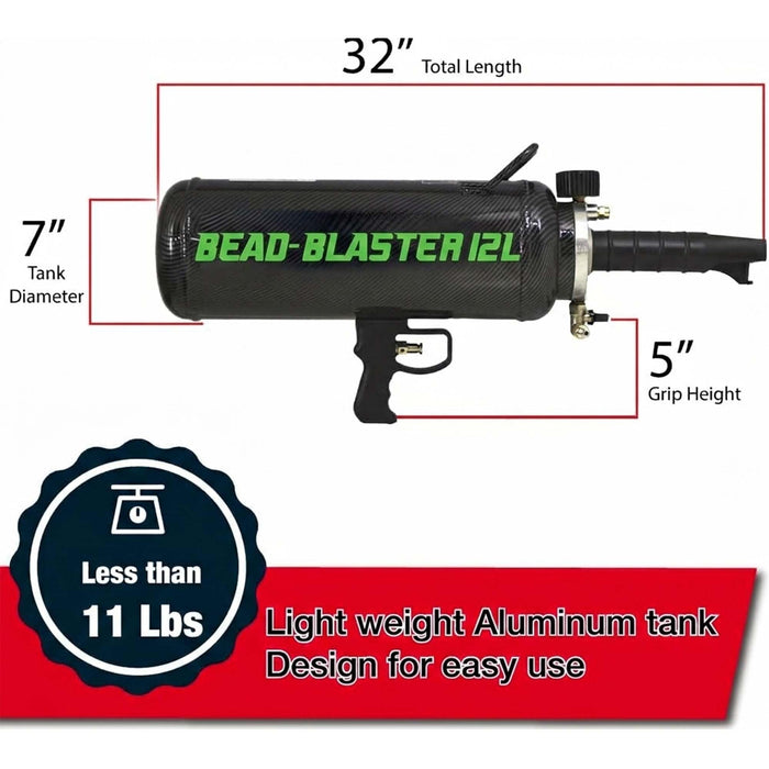 LAUCO Handheld Tire Bead Seater - Professional Automotive Tool, Carbon Fiber Bead Seater Blaster Tool with Rapid Air Release, Tire Inflator for Cars/Trucks/Commercial Vehicles(2.6-gal Tank /12 Liter)