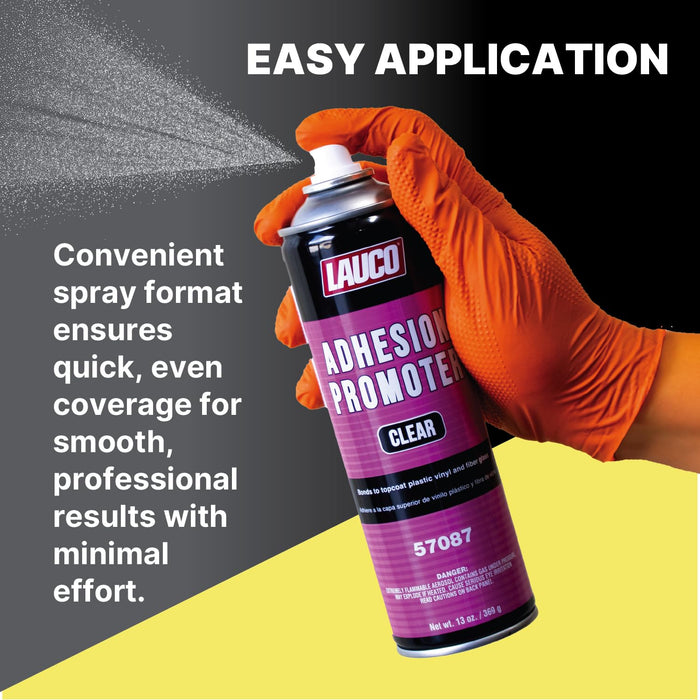 LAUCO Automotive Adhesion Promoter 13 oz Spray Can (57087) - Pack of 2 - Use on Multi Surfaces Like Automotive Plastics, Bumpers, Vinyl Trim and Fiberglass (2)