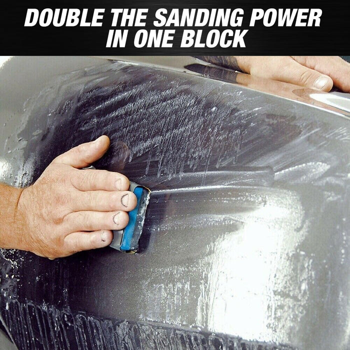 LAUCO EVA 2-Pack Double-Sided Semi Rigid Sanding Blocks Sponge for Woodworking, Furniture Finishing, Drywall Sanding, Metal Surface Prep, Paint preparation and Color Sanding 57044