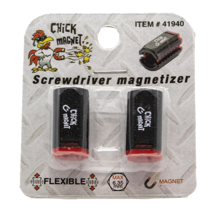 CHICK MAGNET Self-Adjusting Bit Magnetizer Ring, Screwdriver Bit Drive Holder, 5/32 to 1/4 Inch (4 to 6.35mm), Works With Allen/Hex Keys