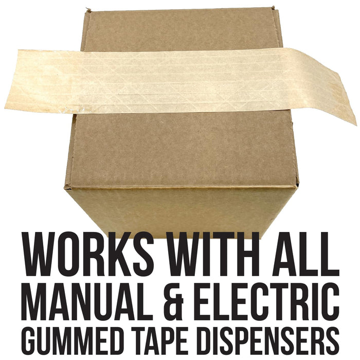 LAUCO Gummed Paper Tape 3" x 450' – Water Activated Kraft Packing Tape with Fiberglass Reinforcement – Heavy Duty, Tamper Evident Shipping Tape – Biodegradable – 10 Rolls