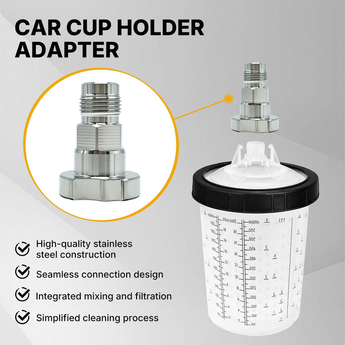 LAUCO Spray Gun Paint System Stainless Steel Adapter (11) (Aftermarket) Compatible with 1.0 System Only and The Disposable Spray Gun Cup Liners and Lid System
