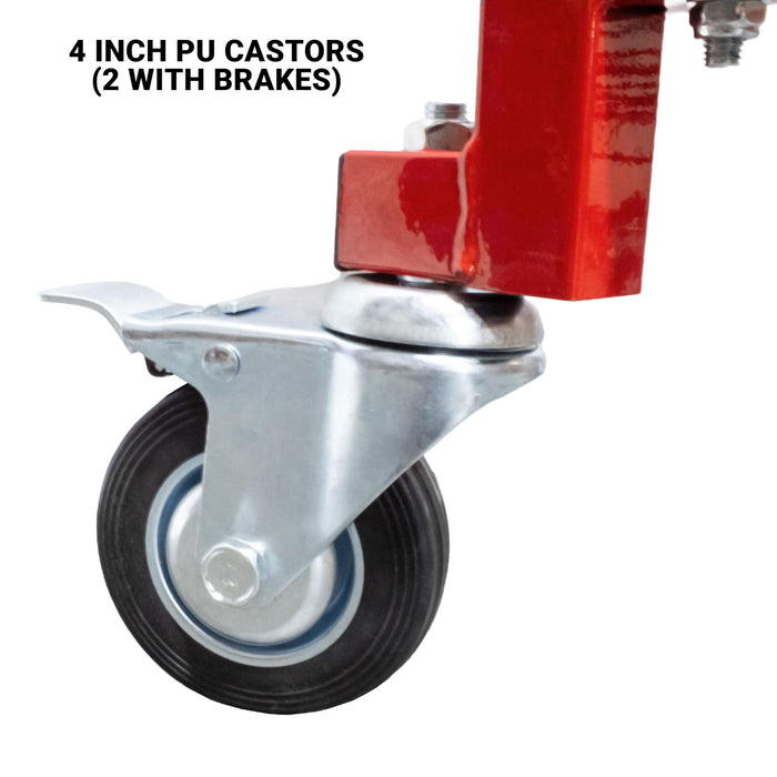 LAUCO Paint Prep Cart with Masking Paper Dispenser - Holds 12" & 24" Masking Paper Rolls, 66lb Load Capacity per Each Shelf, Automotive Body Cart, Auto Shop Organization (26506)