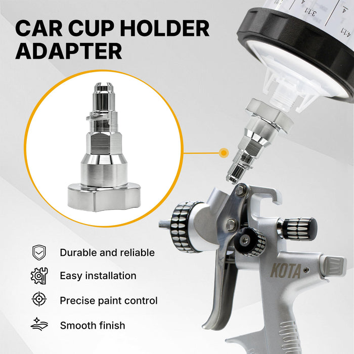 LAUCO Spray Gun Paint System Stainless Steel Adapter for DPC Disposable Cup Liners and Lid System, Professional Paint Application - Adapter41-16137